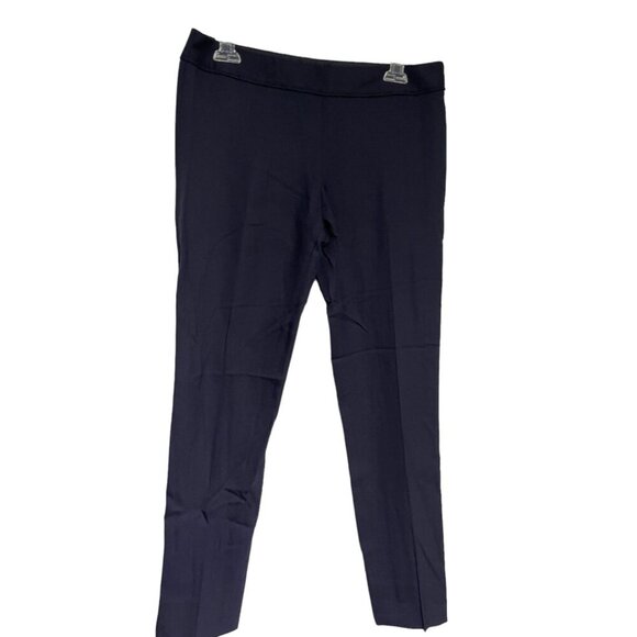 Theory Womens Slim Fit Wool-Blend Navy Dress Pants With Back Pockets - Picture 1 of 5